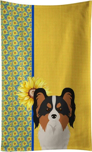 Vista 147 de Caroline's Treasures WDK5313KTWL - Toalla de cocina con diseño de girasoles de verano, color negro y tostado, Airedale Terrier, toalla de mano