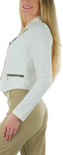 Vista 53 de ToBeInStyle Blazers de manga larga con cremallera y botones para mujer