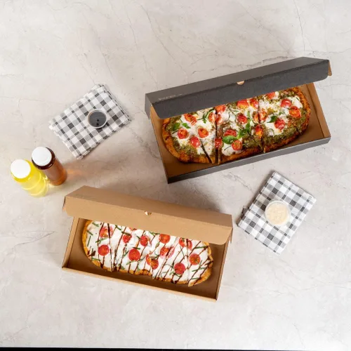 Vista 10 de Restaurantware - Cajas para pizza, 50 unidades, 14 x 7 x 1.5 pulgadas, embalaje de papel de cartón corrugado con bloqueo de pestañas, resistente a