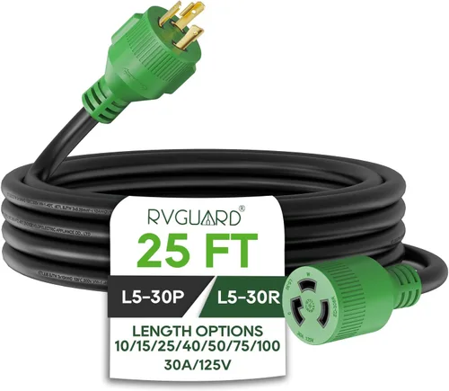 Vista 13 de RVGUARD Cable de extensión de generador de 3 clavijas, 30 amperios y 10