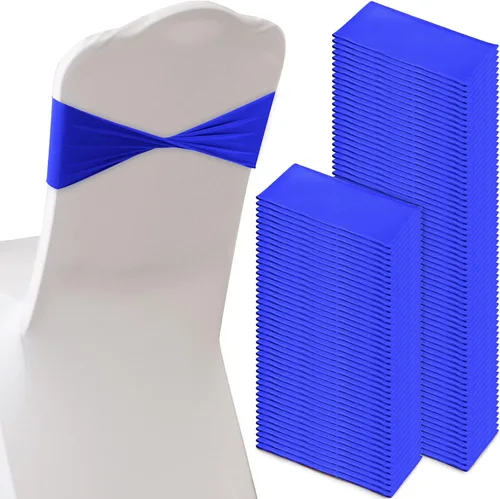 Vista 8 de Frienda 120 cintas elásticas de elastano para silla, bandas elásticas para fundas de silla, lazos sin hebilla para bodas, recepciones, eventos, Oro
