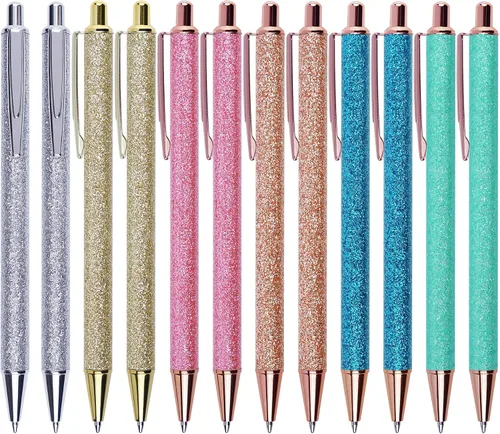 Vista 9 de U-RIGHT 12 bolígrafos elegantes para diario, bonitos bolígrafos para mujeres, bolígrafos retráctiles y divertidos para enfermeras, camareras