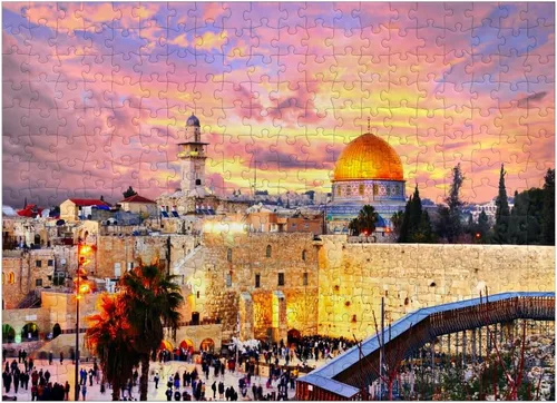 Vista 7 de MyPuzzle Skyline of the Old City At The Western Wall y el Temple Mount in Jerusalem Israel - Rompecabezas prémium de 100 piezas para adultos