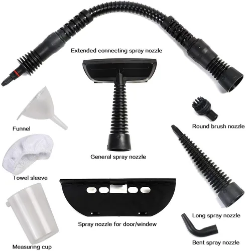 Vista 5 de GOFLAME Limpiador de vapor de mano de 1050 W, potente vapor, desinfectante, vaporizador, plancha de vapor, elimina manchas y grasa del baño, cocina