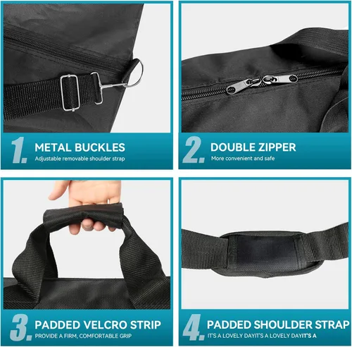 Vista 5 de Bolsa de transporte para trípode, funda de transporte de 25 pulgadas de largo para soportes de altavoces, soporte de luz/iluminación, postes