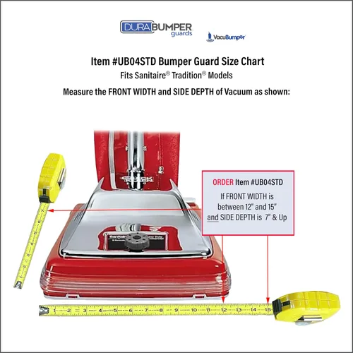 Vista 4 de DuraBumper - Protector de parachoques para aspiradora sanitaria - Se adapta a grandes aspiradoras verticales comerciales
