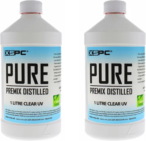 Vista 10 de XSPC Pure Premix - Refrigerante destilado para PC, 1 litro, transparente, paquete de 2