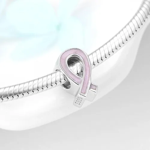 Vista 4 de Awareness Ribbon Cancer - Cuenta de plata de ley 925 para Pandora y pulseras o collares similares