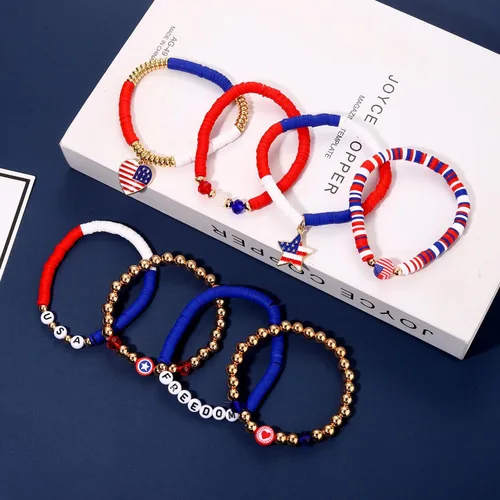 Vista 106 de Surfer Heishi - Pulseras apilables para mujer, apilables, de vinilo arcoíris, disco de arcilla, pulseras elásticas para la amistad, joyería bohemia