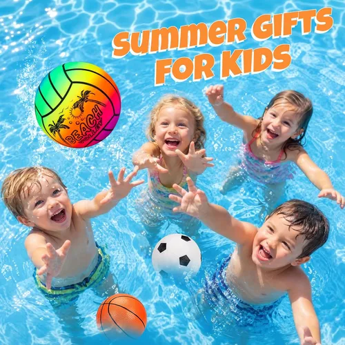 Vista 3 de 5 Pack Set de pelotas deportivas para niños con bolsa, juguetes al aire libre para niños de 1 a 3 años, fútbol, baloncesto, béisbol, voleibol