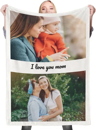 Vista 23 de Regalos de cumpleaños personalizados, manta personalizada con mis propias fotos para mujeres, hombres, mamá, papá