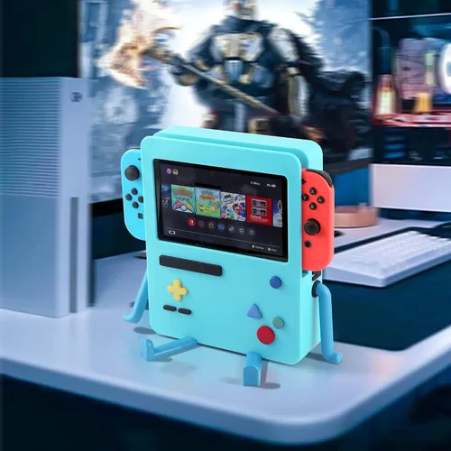 Vista 4 de GRAPMKTG Charging Stand with Smile Face for Nintendo Switch Accessories Portable Dock Compatible for Nintendo Switch OLED Cute Case Decor Gift Men