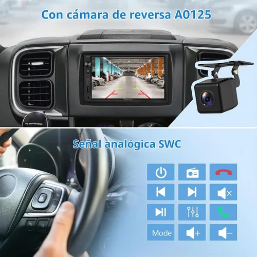 Vista 6 de EONON - Estéreo de coche de 7'' de doble DIN, inalámbrico CarPlay y Android Auto, receptores de audio para coche con cámara de respaldo AHD, DSP