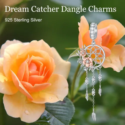 Vista 4 de MBSUUH Dream CatcherPineapplePantherMonkeyHouse Charms for Bracelets 925 Sterling Silver Jewelry Gifts for Women Wife Mom