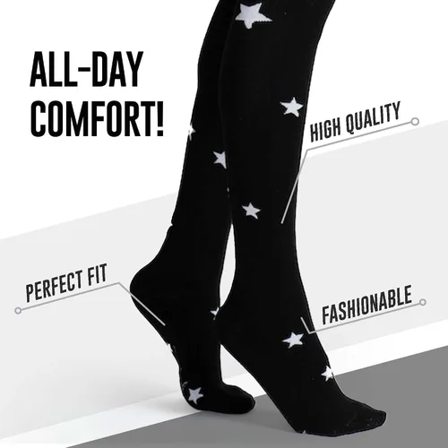 Vista 2 de Love Classic Algodón extra largo hasta el muslo Calcetines ligeros para mujer (S, talla 6-9)