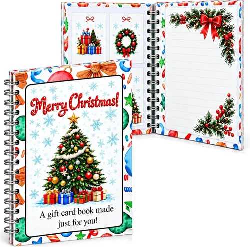 Vista 10 de Christmas Gift Card Book, Spiral Bound Holiday Gift Card Holder，#C