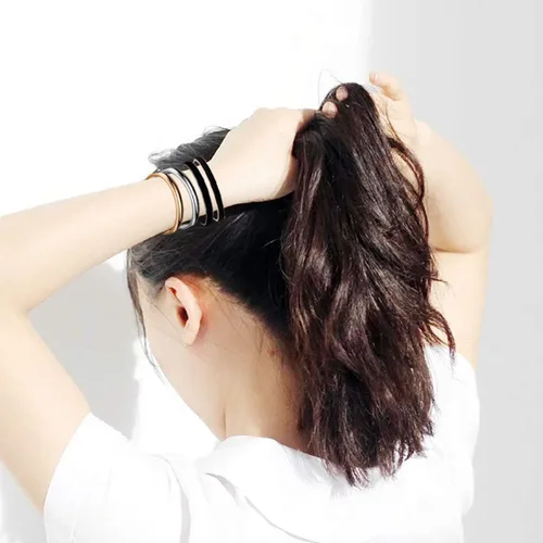 Vista 5 de Zuo Bao Stainless Steel Bracelet Grooved Cuff Bangle for Women Girls