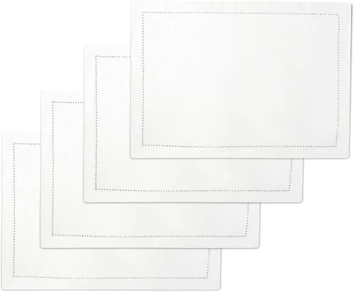 Vista 7 de Encasa XO Manteles individuales, manteles de algodón con dobladillo de 19 x