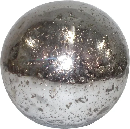 Vista 4 de A&B Home - Juego de 2 bolas decorativas de cristal plateado de 8 pulgadas para jarrón de mesa, centros de mesa, color plateado