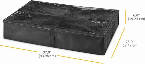 Vista 5 de Whitmor - Set de 2 bolsas para botas debajo de la cama (4 secciones) - Negro