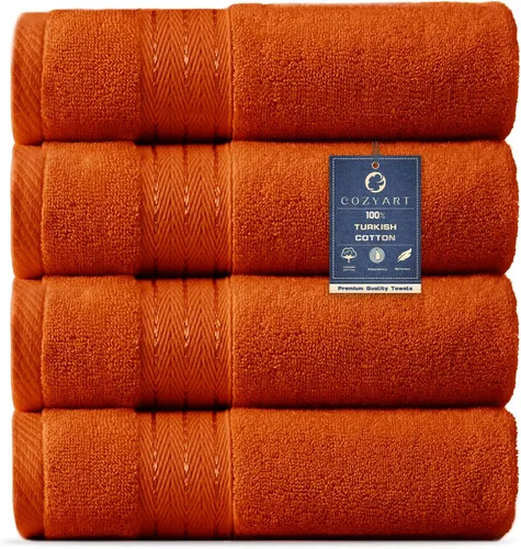Vista 46 de COZYART - Juego de 6 toallas de baño de algodón turco, color azul claro, suaves, altamente absorbentes y duraderas, 19.17 oz/yd², incluye 2 toallas