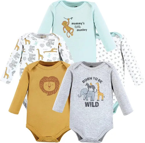Vista 76 de Hudson Baby baby-boys Cotton Long-sleeve Bodysuits 5-pack