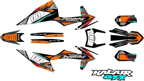 Vista 9 de Kit de gráficos para KTM Enduro 2-Stroke 150 EXC, 250 EXC y 300 EXC años 2020, 2021, 2022 y 2023 Rugged Series Magenta 16 Mil - Adhesivo de carreras
