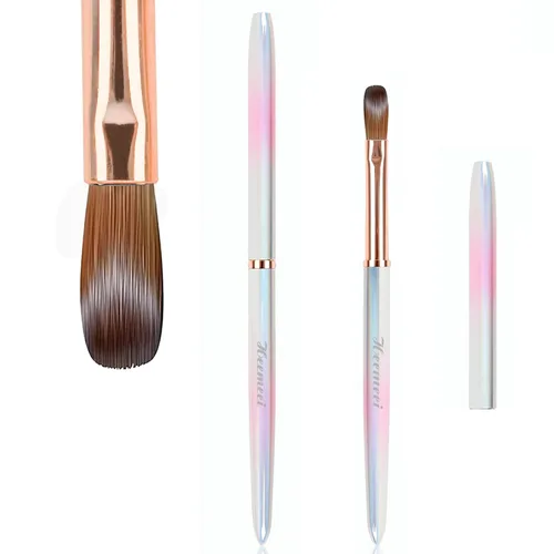 Vista 10 de Cepillo de uñas acrílico 100% Kolinsky, tamaño 8, cepillo acrílico para uñas Split-Resistant & Durable Bristles, Superior Acrylic Powder