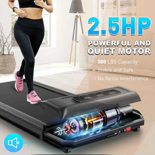 Vista 3 de Caminadora inteligente para caminar, caminadora debajo del escritorio, para oficina en casa, cinta de correr funciona con aplicación, almohadilla
