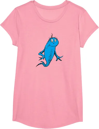Vista 78 de Dr. Seuss Blue Fish Character - Camiseta con licencia oficial Negro