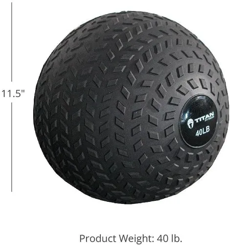 Vista 9 de Titan Fitness pelota de caucho Tread Slam, rebote muerto, peso para el entrenamiento - lanzar, atrapar, golpear, girar