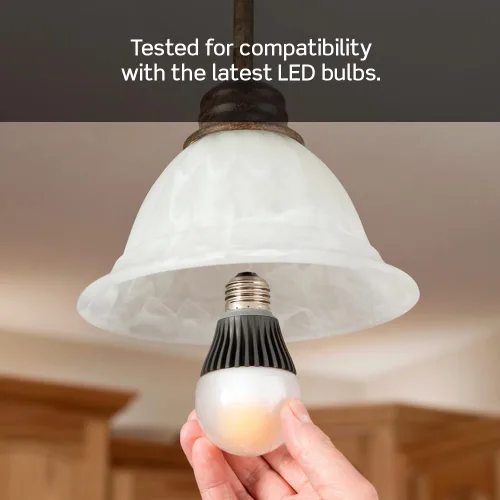Vista 6 de Leviton Regulador de luz enchufable de mesa para bombillas LED regulables, halógenas e incandescentes, TBL03-10E, negro