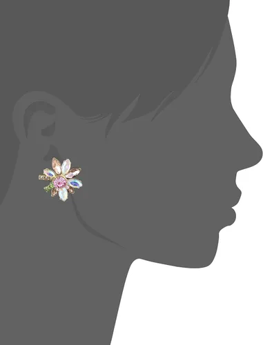 Vista 3 de Betsey Johnson Pendientes de flor de piedra mixta, Vidrio