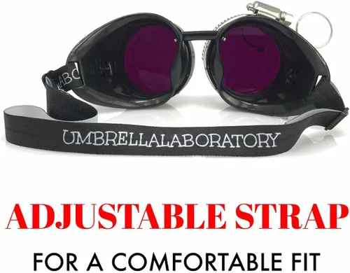 Vista 2 de Steampunk - Gafas de estilo victoriano con diseño de brújula y lupa ocular, gafas de rave