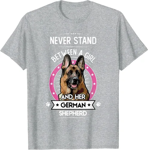 Vista 48 de Never Stand Between A Girl and Her German Shepherd T-Shirt Asphalt Grey