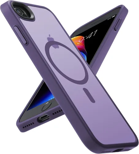 Vista 6 de Yriklso Funda magnética para iPhone SE 2022/iPhone SE 2020/iPhone 8 (4.7 pulgadas), imanes integrados compatibles con MagSafe, transparente