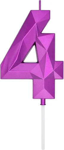 Vista 13 de DERVENTA Vela Grande de Cumpleaños Número 3D Verde Luminoso de 3.7 Pulgadas Celebración de Fiesta Aniversario Decoración Adorno para Pastel 1 Pieza