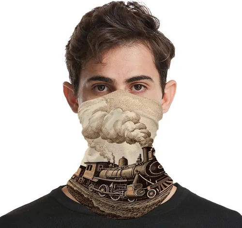 Vista 4 de Etching Train Neck Gaiter Breathable & Moisture-Wicking Face Mask Bandana Balaclava Sun Protection Face Cover Scarf Lightweight Seamless Design for