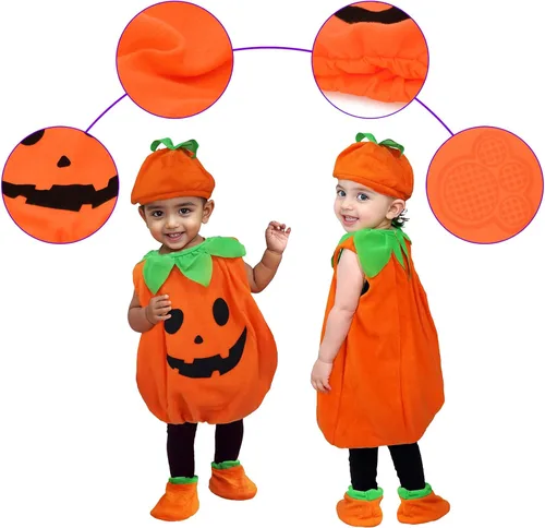 Vista 5 de EOZY Disfraz de calabaza de Halloween para bebés, niños pequeños, ropa de fiesta de cosplay