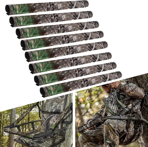 Vista 8 de GJL Almohadillas de repuesto para riel de tiro de árbol, impermeables, diseño de camuflaje y riel de tiro, cubiertas de riel de árbol para trípode