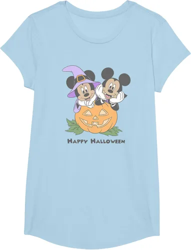 Vista 13 de Disney Mickey and Friends Halloween Pumpkin Mickey & Minnie Camiseta Blanco