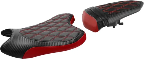Vista 7 de TCT-MOTORPARTS Fundas de asiento delantero y trasero de motocicleta para Yamaha YZFR6 YZF R6 YZF-R6 2006-2007 (negro y rojo #1)