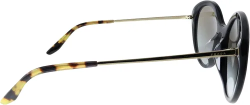 Vista 3 de Prada PR 18XSF 1AB0A7 - Gafas de sol redondas de plástico negro con lente degradado gris