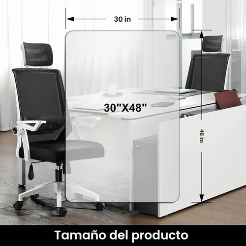 Vista 6 de Kuyal Tapete para silla de oficina para suelo de madera, rectangular de 30