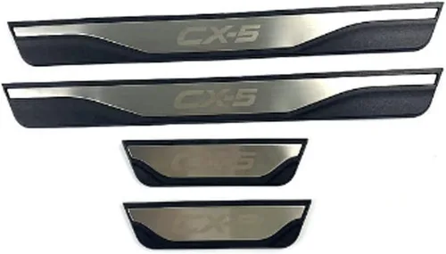 Vista 8 de para Mazda CX-5 CX5 2013-2025 4 piezas de acero inoxidable defensa del umbral de la puerta antiarañazos protector de parachoques puerta cubierta Rojo