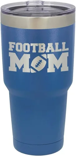 Vista 13 de FOOTBALL MOM - Vaso negro de 30 onzas con popote y tapa superior deslizante Taza de viaje de acero inoxidable Comparar con Yeti Rambler