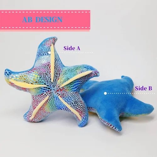 Vista 2 de Juguete de peluche de estrella de mar, animales marinos, animales marinos, linda decoración de habitación de playa y océano costero