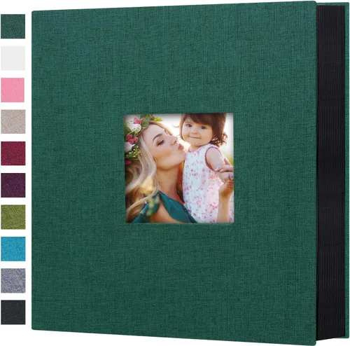 Vista 41 de Mublalbum Álbum de fotos pequeño de 4 x 6 pulgadas, 100 fotos, cubierta de lino, libro de fotos con bolsillos horizontales para boda, aniversario