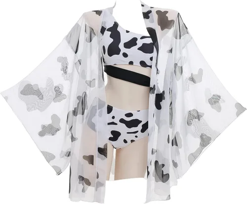 Vista 5 de haikyuu Cárdigan tipo kimono de verano para mujer, salida de baño, bikini