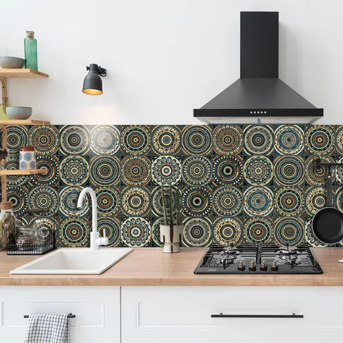 Vista 28 de Alwayspon Adhesivo para azulejos de pared moriscos para despegar y pegar, calcomanías de vinilo autoadhesivas para azulejos de cocina y baño, 4 x 4